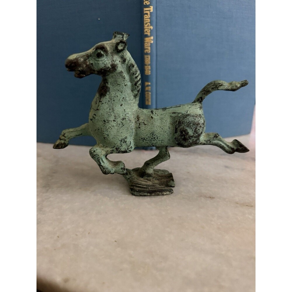 Vintage Chinese Statue Flying Horse on Swallow 7" Hong Kong